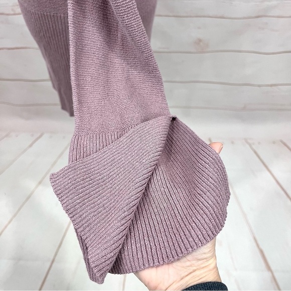 Free People Boho Dusty Mauve Criss Cross V-neckline Tunic Sweater - Picture 5 of 12